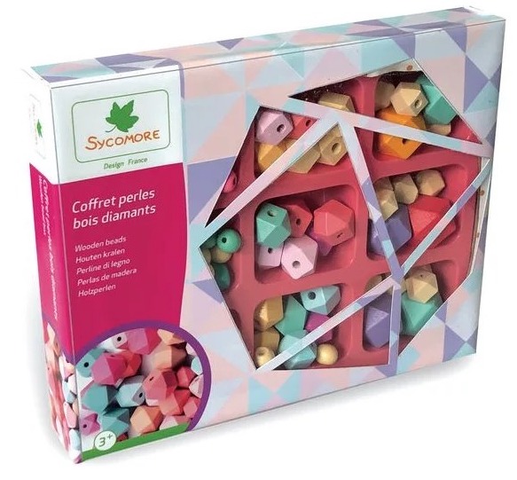 Coffret de perles en bois diamant Sycomore